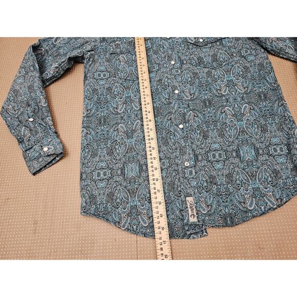 Rafter C Cowboy Collection Pro Flex 45 Performance Medium Green Paisley Shirt - Picture 11 of 16